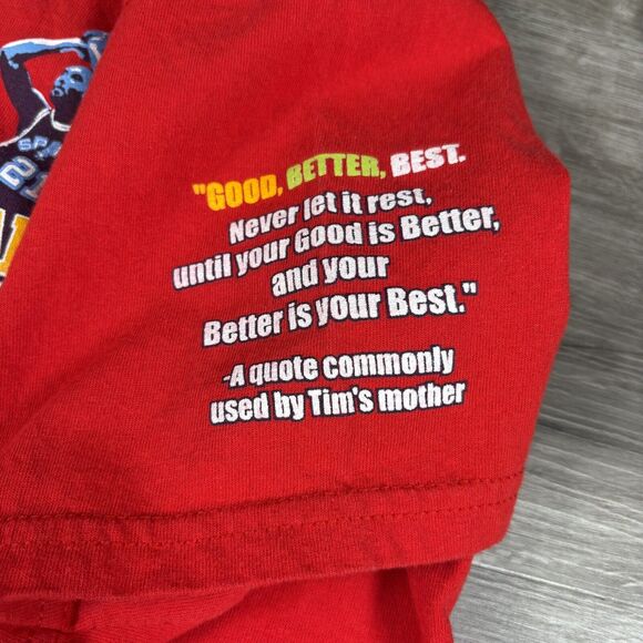 TIM DUNCAN Character Award Winner T-Shirt Mens Size Large San Antonio Spurs Red - Picture 3 of 11